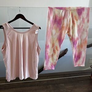 Old Navy Pink and Multicolor Tie-Dye Leggings